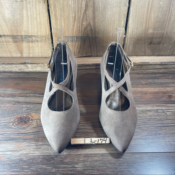 Daniela luxury brand brown gray with block heel womens shoes size 7 (38) - Picture 13 of 16